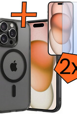 Nomfy Nomfy iPhone 15 Pro Magsafe Hoesje Zwart Met 2x Screenprotector