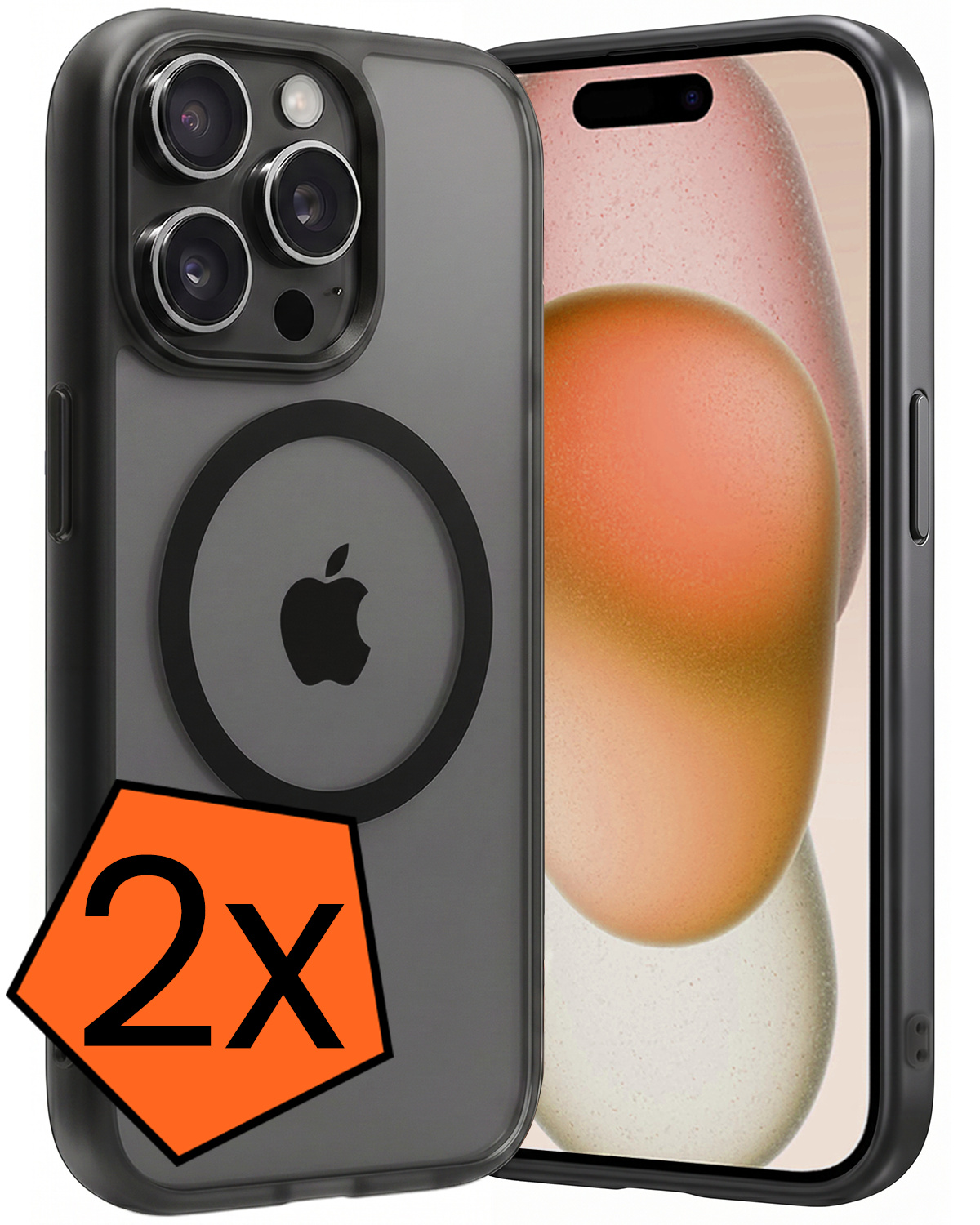Nomfy Nomfy iPhone 15 Pro Max Magsafe Hoesje - Zwart - 2 PACK