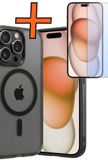 Nomfy Nomfy iPhone 15 Pro Max Magsafe Hoesje Zwart Met Screenprotector