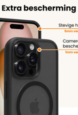 Nomfy Nomfy iPhone 15 Pro Max Magsafe Hoesje Zwart Met Screenprotector