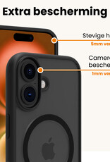 Nomfy Nomfy iPhone 16 Magsafe Hoesje Zwart Met Screenprotector