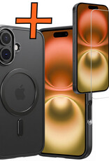 Nomfy Nomfy iPhone 16 Plus Magsafe Hoesje Zwart Met Screenprotector