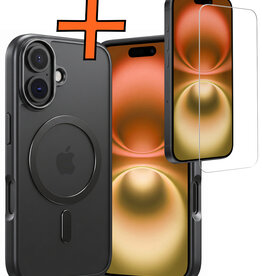 Nomfy Nomfy iPhone 16 Plus Magsafe Hoesje Zwart Met Screenprotector