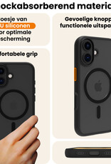 Nomfy Nomfy iPhone 16 Plus Magsafe Hoesje Zwart Met Screenprotector