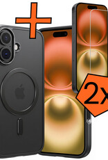 Nomfy Nomfy iPhone 16 Plus Magsafe Hoesje Zwart Met 2x Screenprotector