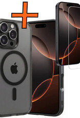 Nomfy Nomfy iPhone 16 Pro Magsafe Hoesje Zwart Met Screenprotector