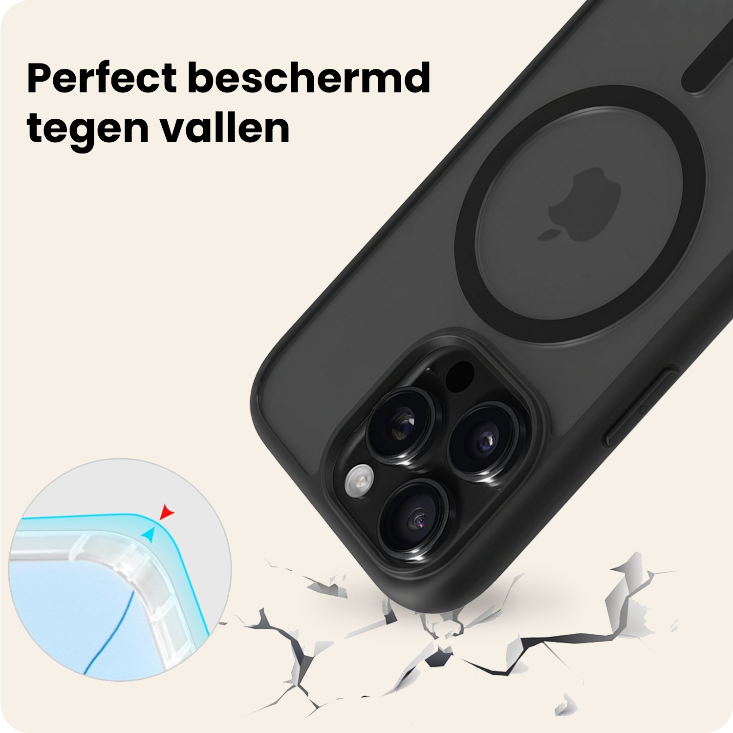 Nomfy Nomfy iPhone 16 Pro Max Magsafe Hoesje - Zwart