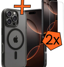 Nomfy Nomfy iPhone 16 Pro Max Magsafe Hoesje Zwart Met 2x Screenprotector
