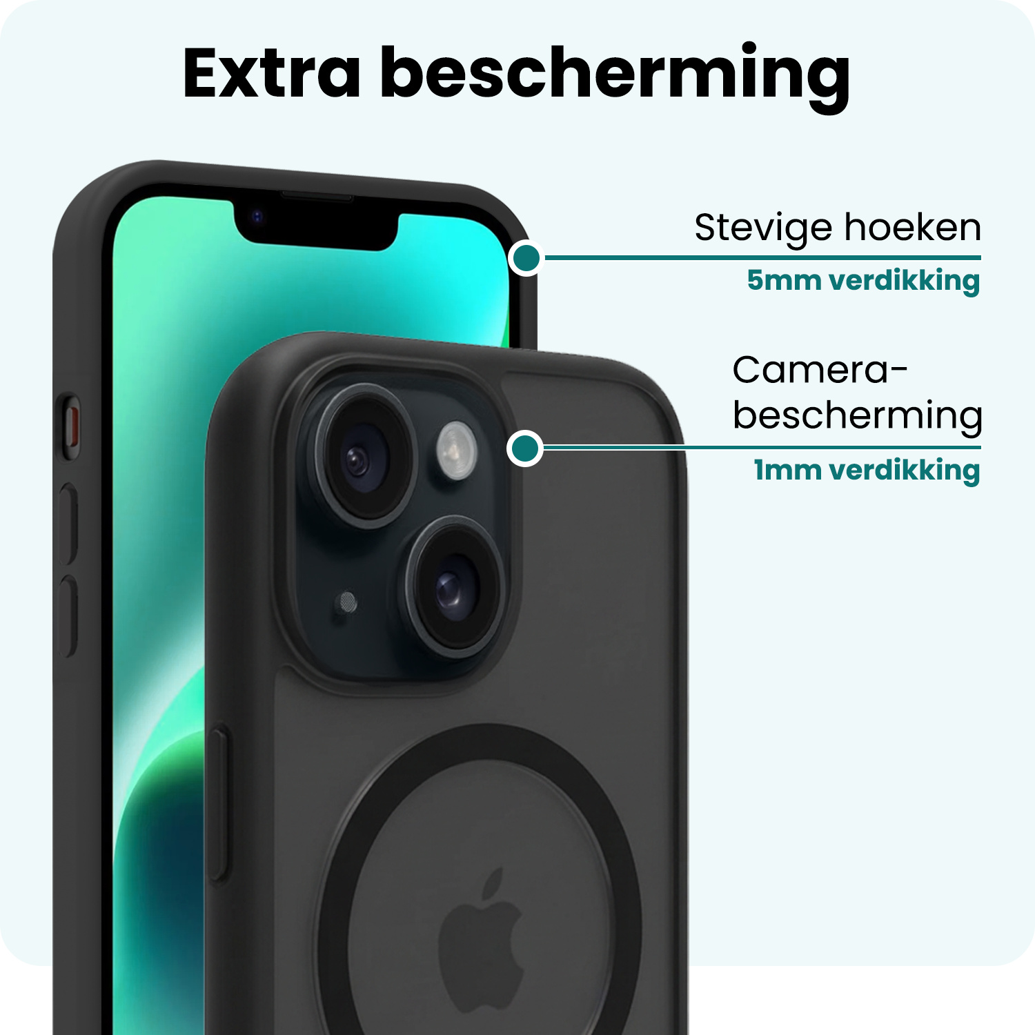 Forterra Forterra iPhone 14 Plus Magsafe Hoesje - Zwart - 2 PACK