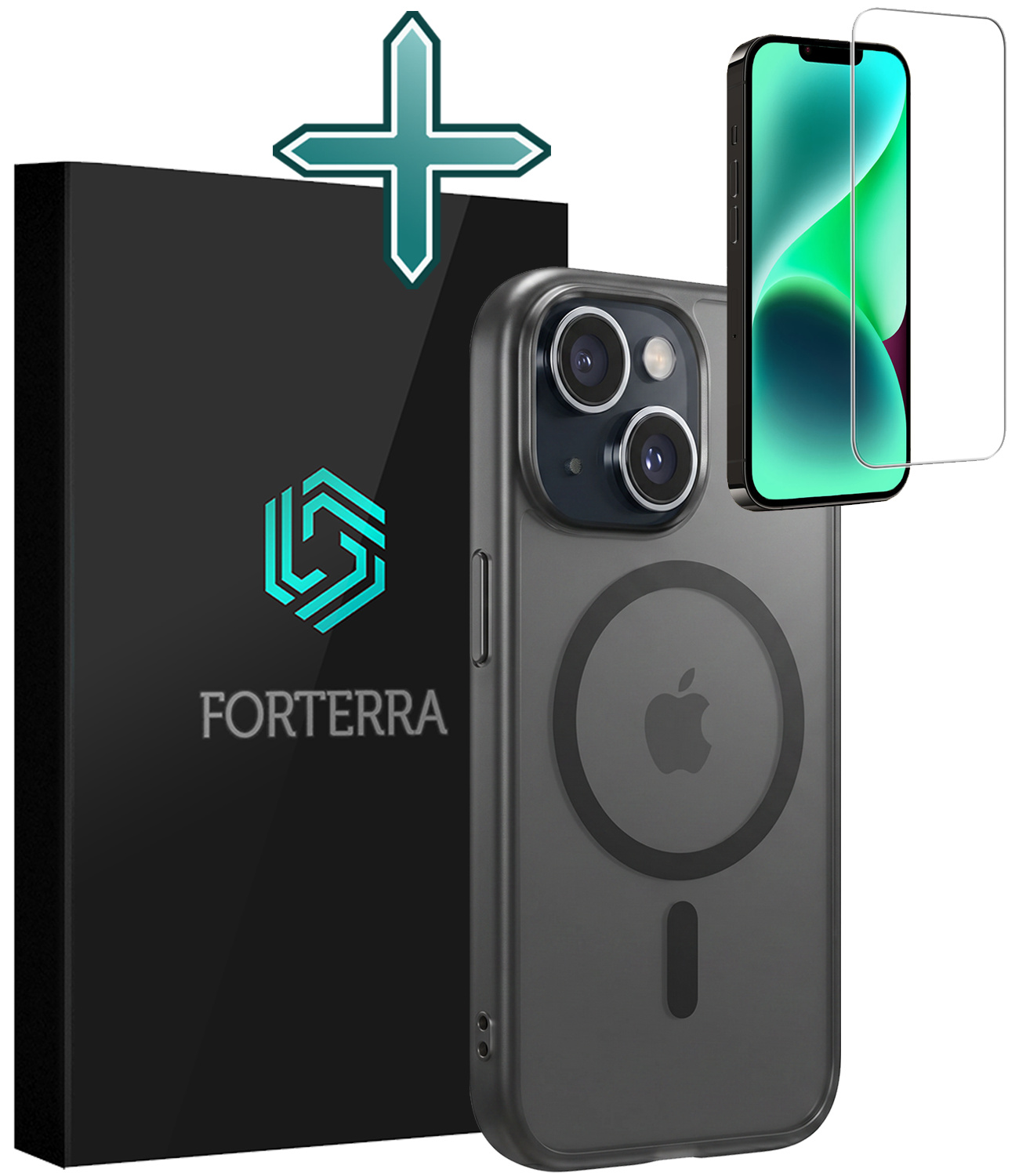 Forterra Forterra iPhone 14 Plus Magsafe Hoesje Zwart Met Screenprotector