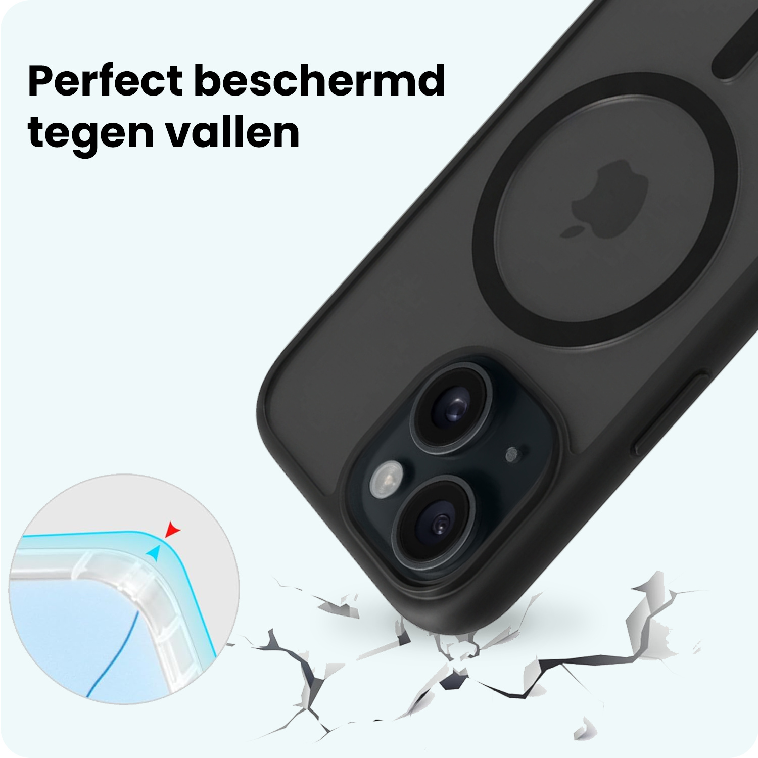 Forterra Forterra iPhone 14 Plus Magsafe Hoesje Zwart Met 2x Screenprotector