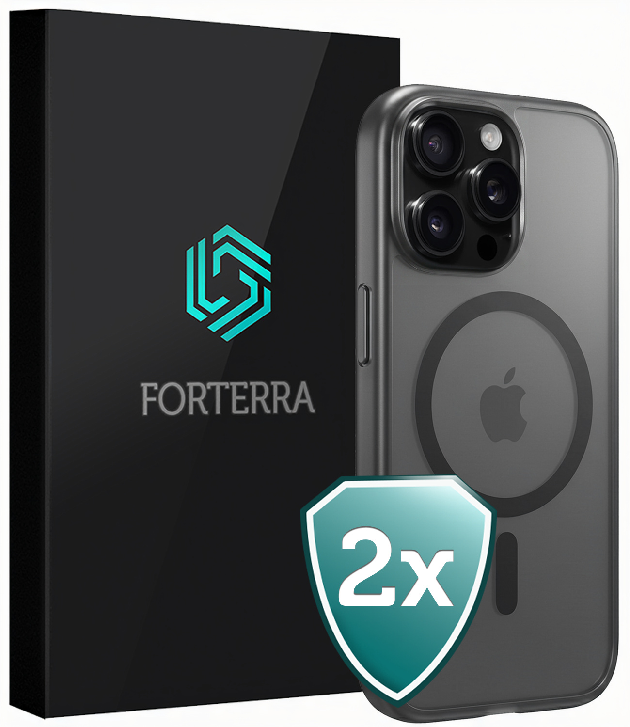 Forterra Forterra iPhone 14 Pro Max Magsafe Hoesje - Zwart - 2 PACK