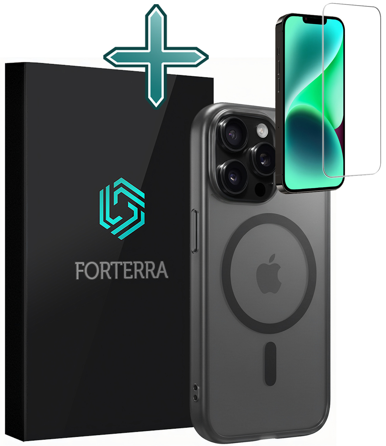 Forterra Forterra iPhone 14 Pro Max Magsafe Hoesje Zwart Met Screenprotector