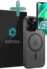 Forterra Forterra iPhone 14 Pro Max Magsafe Hoesje Zwart Met 2x Screenprotector