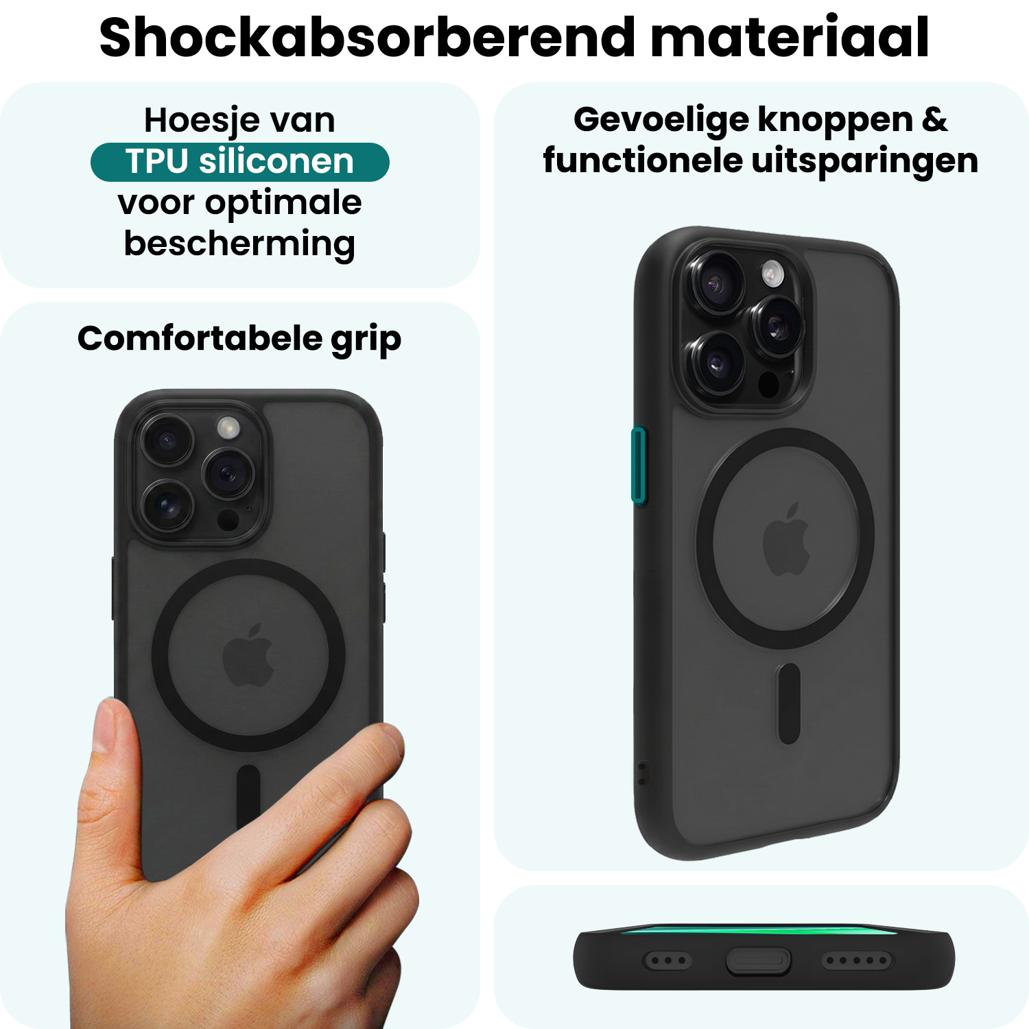 Forterra Forterra iPhone 14 Pro Max Magsafe Hoesje Zwart Met 2x Screenprotector