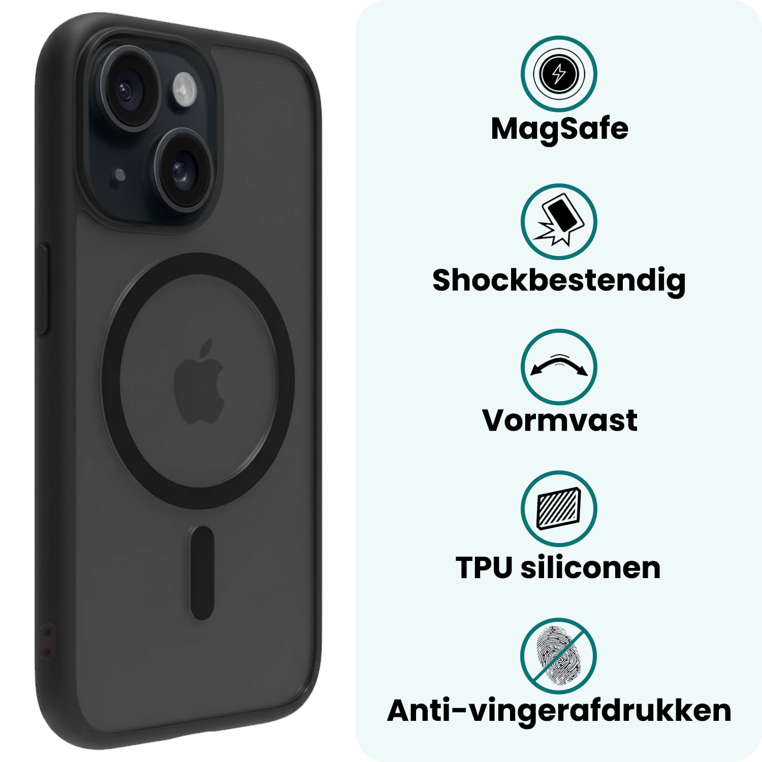 Forterra Forterra iPhone 15 Magsafe Hoesje - Zwart