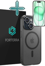 Forterra Forterra iPhone 15 Magsafe Hoesje Zwart Met Screenprotector