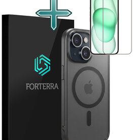 Forterra Forterra iPhone 15 Magsafe Hoesje Zwart Met Screenprotector