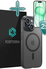 Forterra Forterra iPhone 15 Magsafe Hoesje Zwart Met 2x Screenprotector