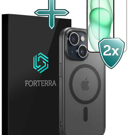 Forterra Forterra iPhone 15 Plus Magsafe Hoesje Zwart Met 2x Screenprotector