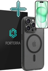 Forterra Forterra iPhone 15 Pro Magsafe Hoesje Zwart Met Screenprotector