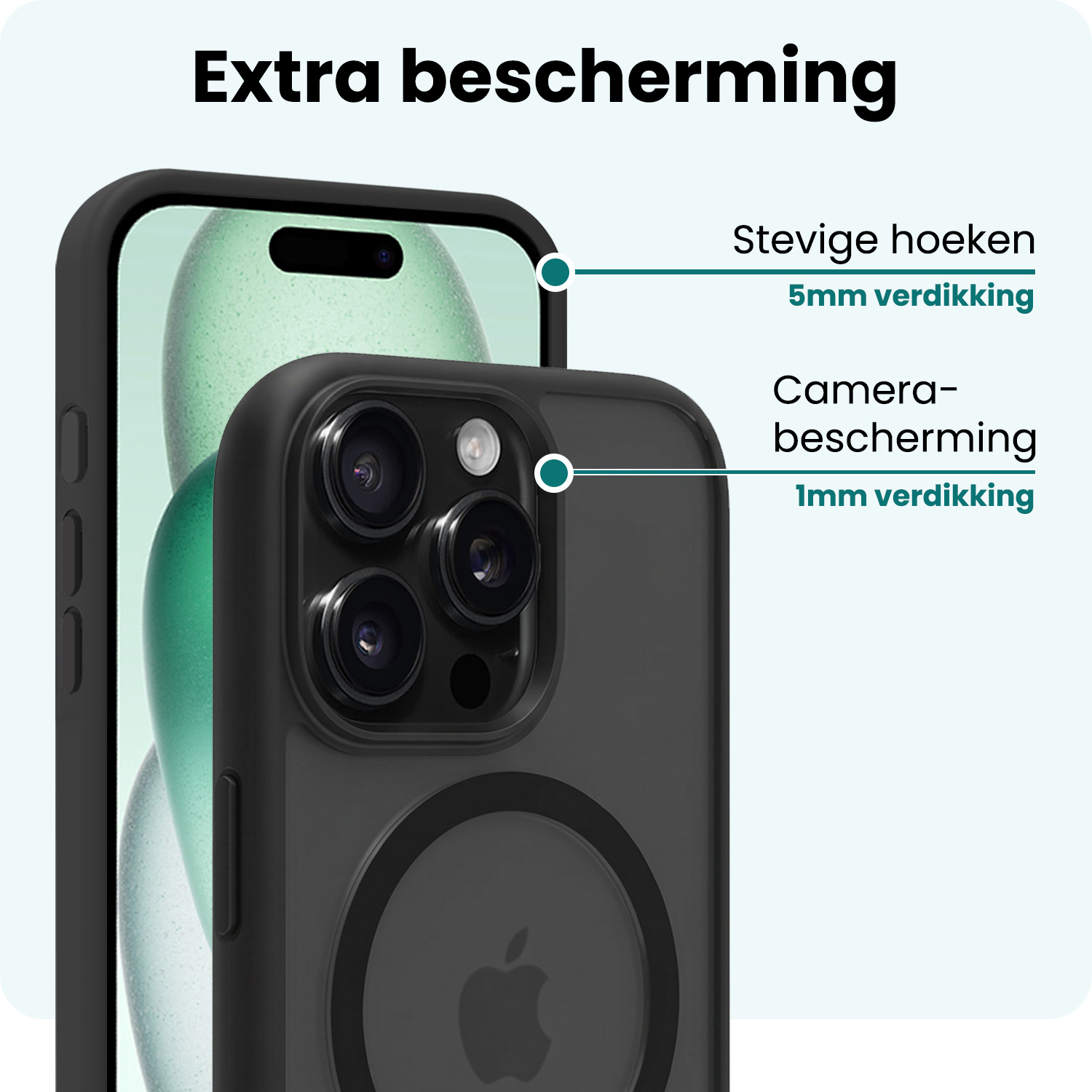Forterra Forterra iPhone 15 Pro Max Magsafe Hoesje - Zwart - 2 PACK