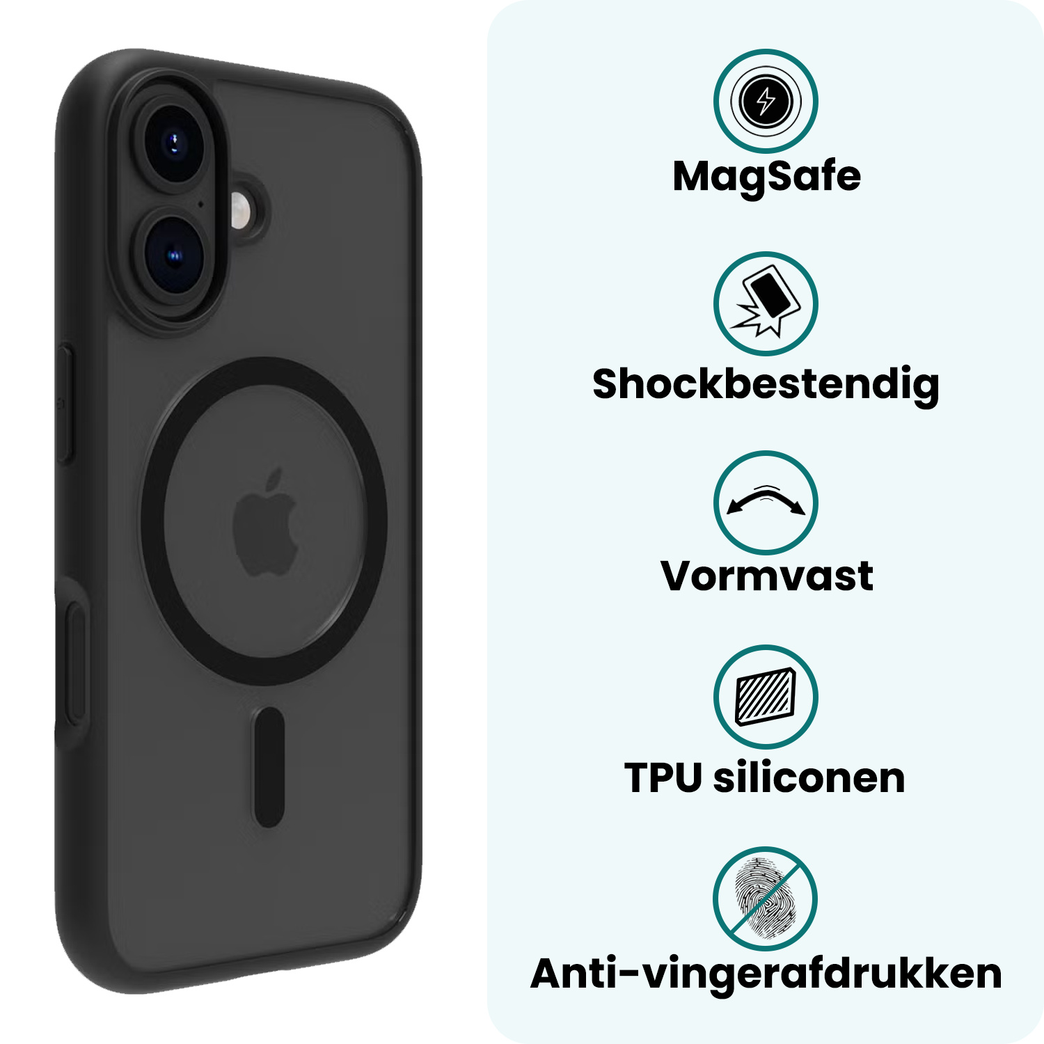 Forterra Forterra iPhone 16 Magsafe Hoesje - Zwart