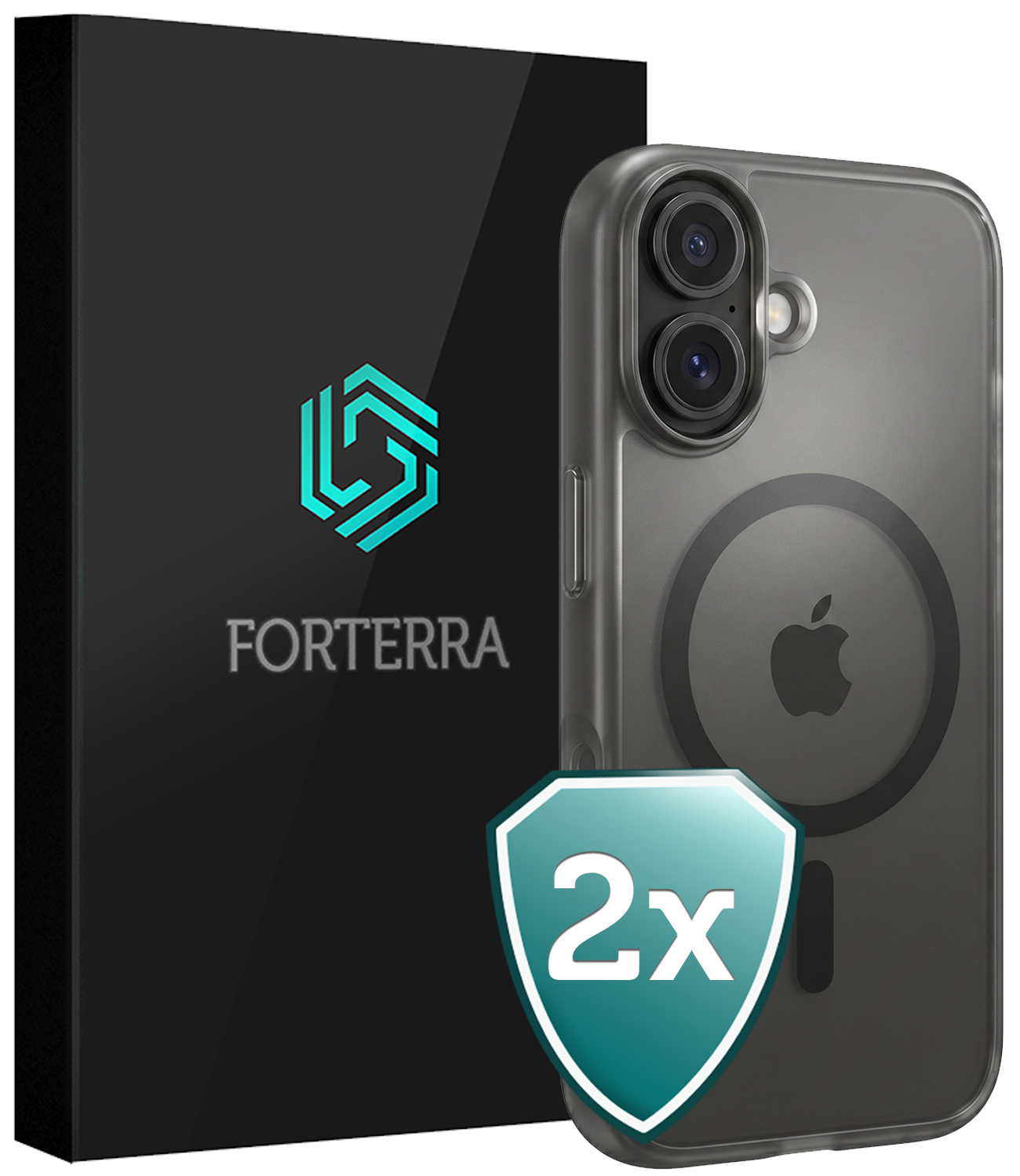 Forterra Forterra iPhone 16 Magsafe Hoesje - Zwart - 2 PACK