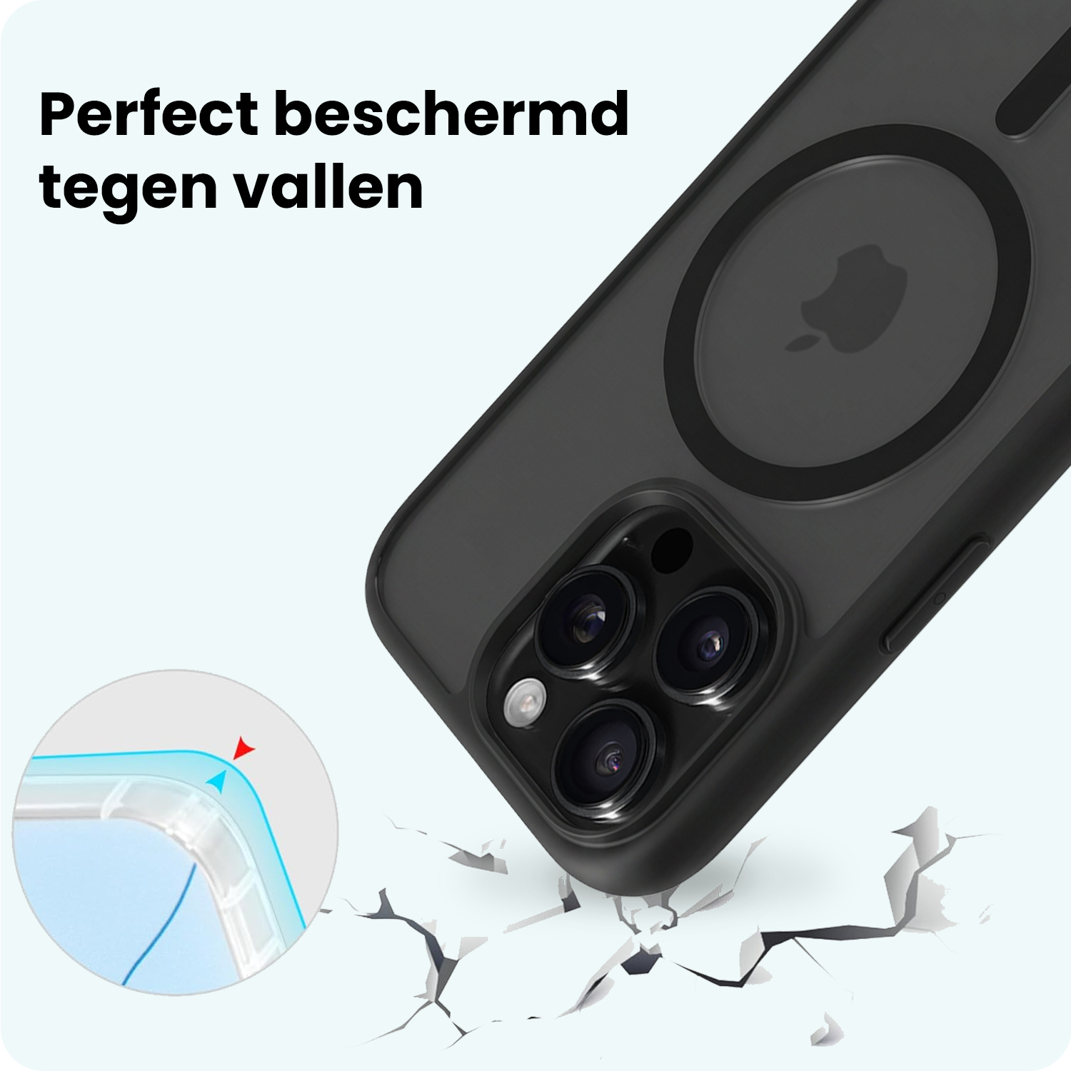 Forterra Forterra iPhone 16 Pro Max Magsafe Hoesje - Zwart - 2 PACK