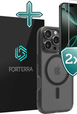 Forterra Forterra iPhone 16 Pro Max Magsafe Hoesje Zwart Met 2x Screenprotector