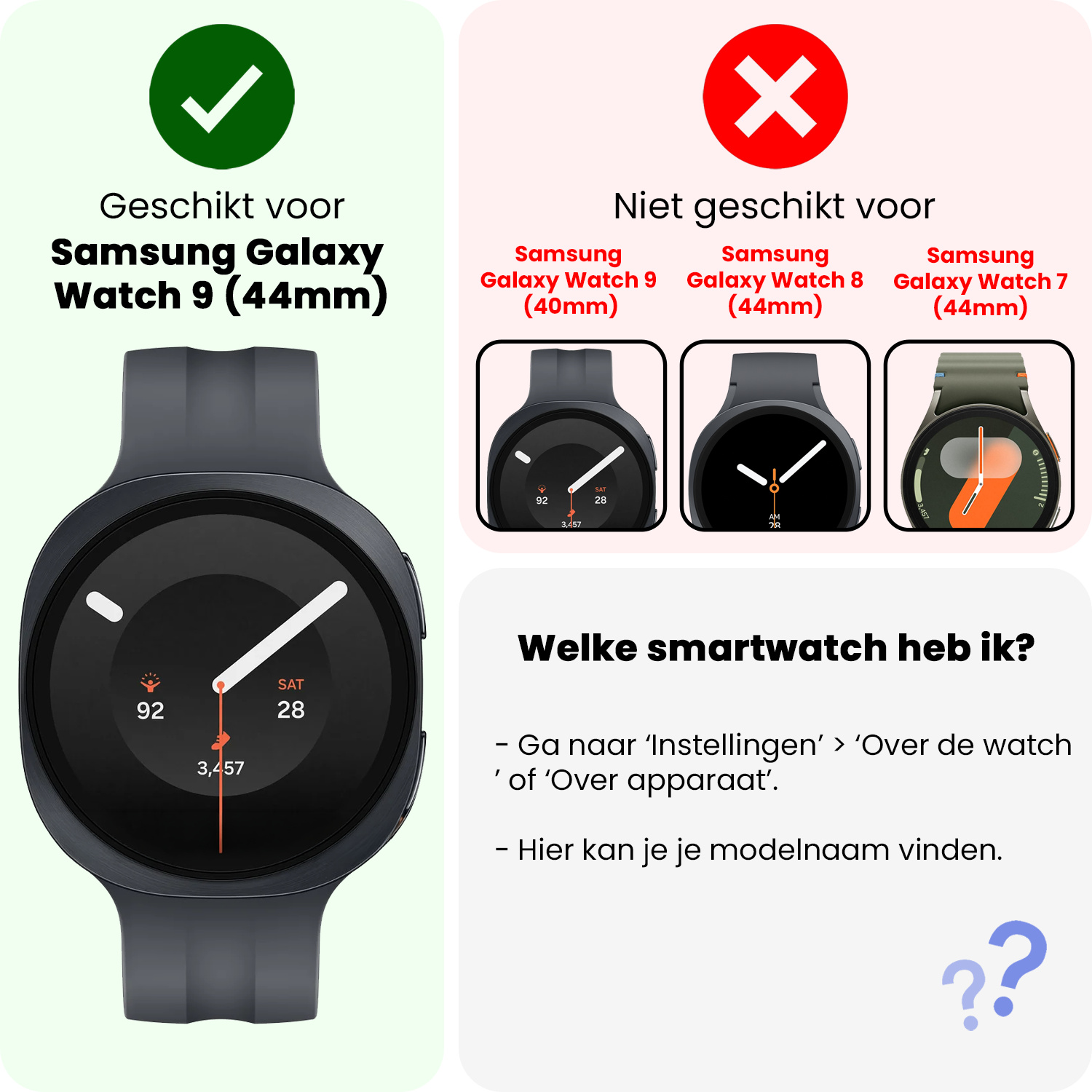 NoXx NoXx Samsung Galaxy Watch 9 (44 mm) Screenprotector - 3 PACK