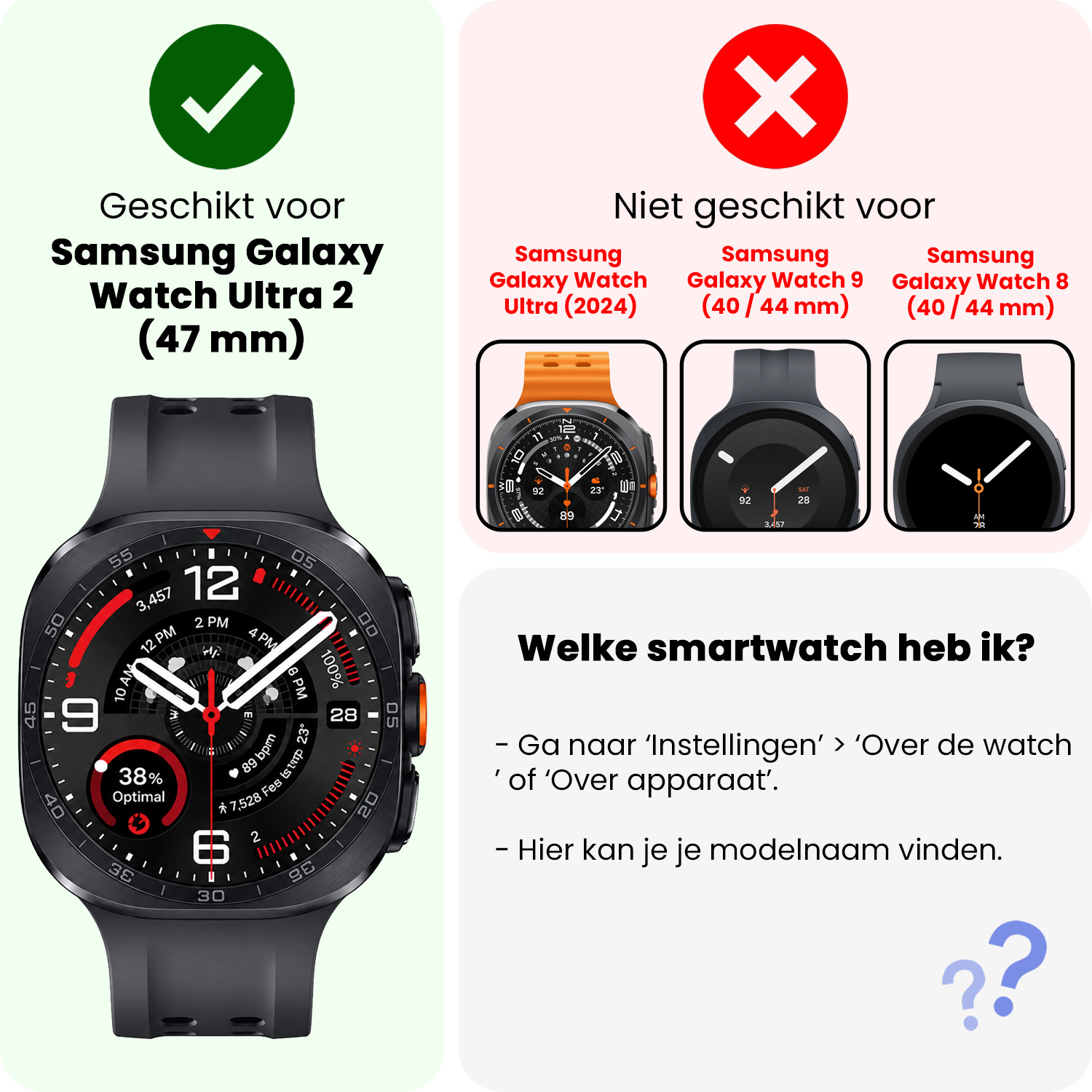 NoXx NoXx Samsung Galaxy Watch Ultra 2 (2026) Screenprotector - 3 PACK