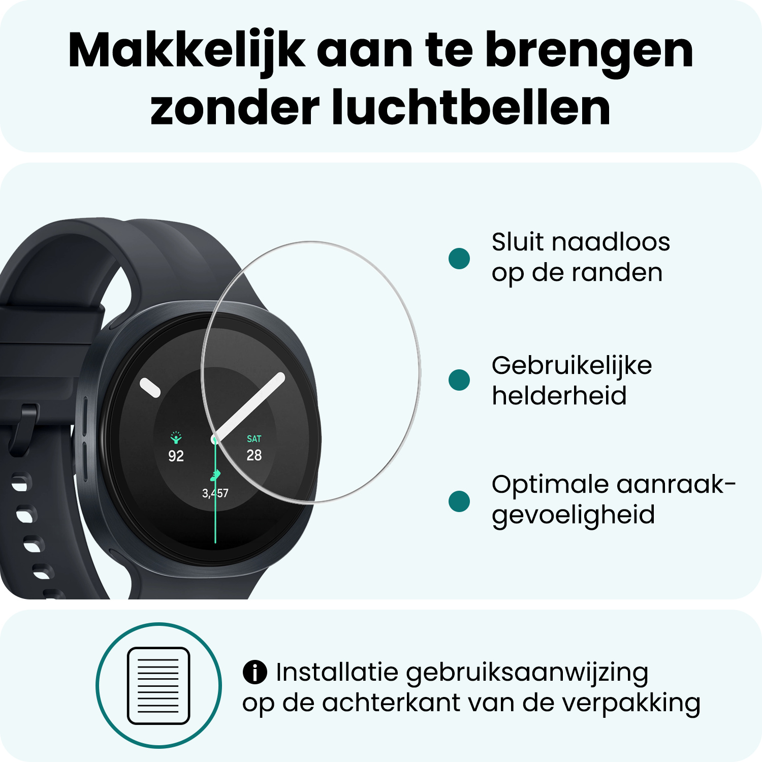 Forterra Forterra Samsung Galaxy Watch 9 (44 mm) Screenprotector - 3 PACK