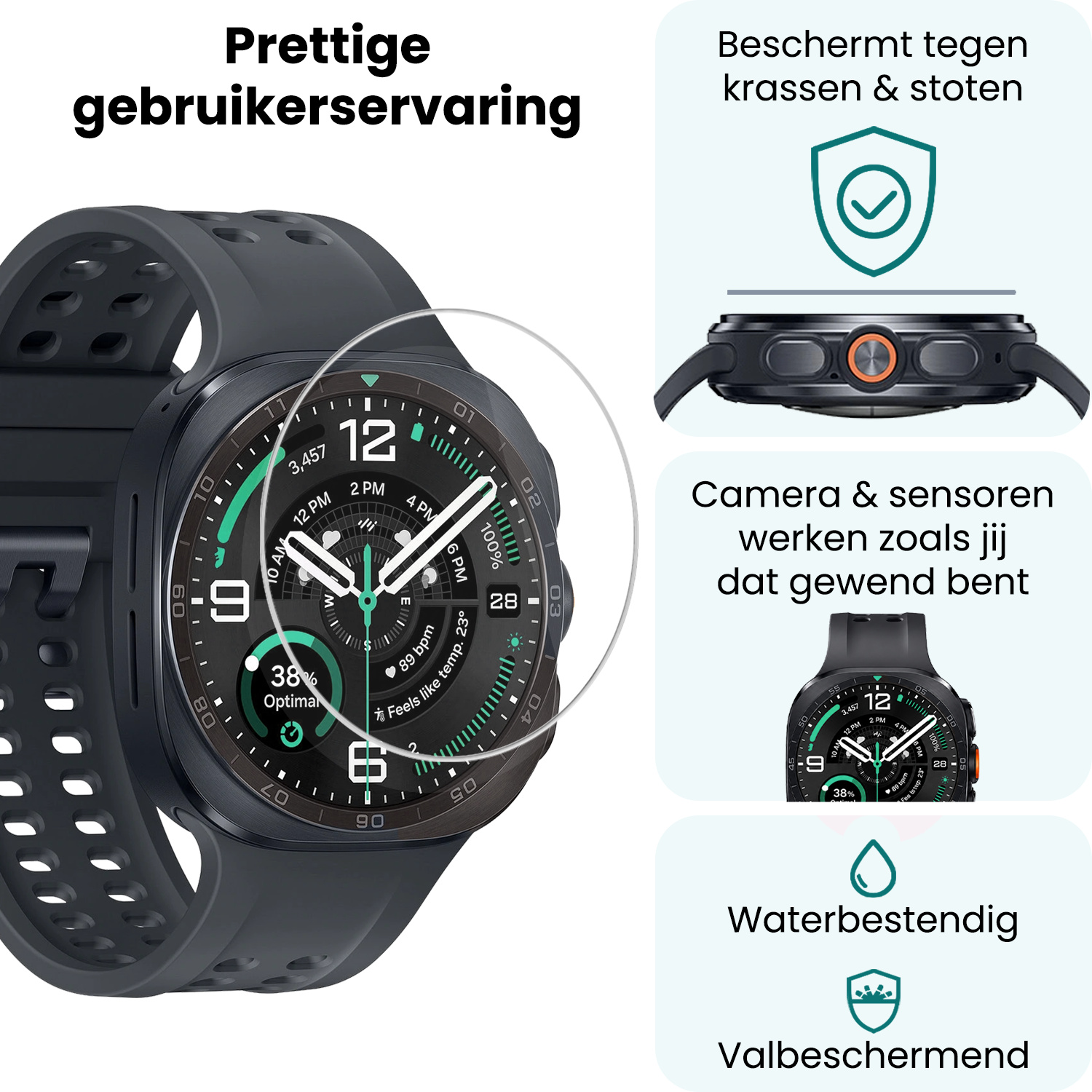 Forterra Forterra Samsung Galaxy Watch Ultra 2 (2026) Screenprotector - 3 PACK