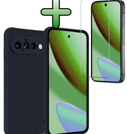 BASEY. BASEY. Google Pixel 11 Hoesje Siliconen Met Screenprotector - Donkerblauw