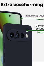 BASEY. BASEY. Google Pixel 11 Hoesje Siliconen Met Screenprotector - Donkerblauw