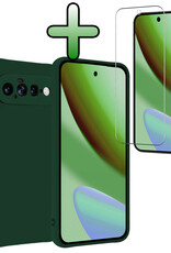 BASEY. BASEY. Google Pixel 11 Hoesje Siliconen Met Screenprotector - Donkergroen