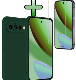 BASEY. BASEY. Google Pixel 11 Hoesje Siliconen Met Screenprotector - Donkergroen