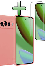 BASEY. BASEY. Google Pixel 11 Hoesje Siliconen Met Screenprotector - Lichtroze