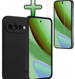 BASEY. BASEY. Google Pixel 11 Hoesje Siliconen Met Screenprotector - Zwart