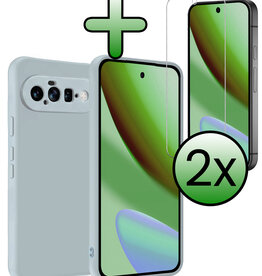 BASEY. BASEY. Google Pixel 11 Hoesje Siliconen Met 2x Screenprotector - Lichtblauw