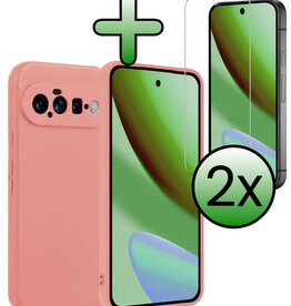 BASEY. BASEY. Google Pixel 11 Hoesje Siliconen Met 2x Screenprotector - Lichtroze