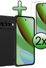 BASEY. BASEY. Google Pixel 11 Hoesje Siliconen Met 2x Screenprotector - Zwart