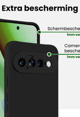 BASEY. BASEY. Google Pixel 11 Hoesje Siliconen Met 2x Screenprotector - Zwart