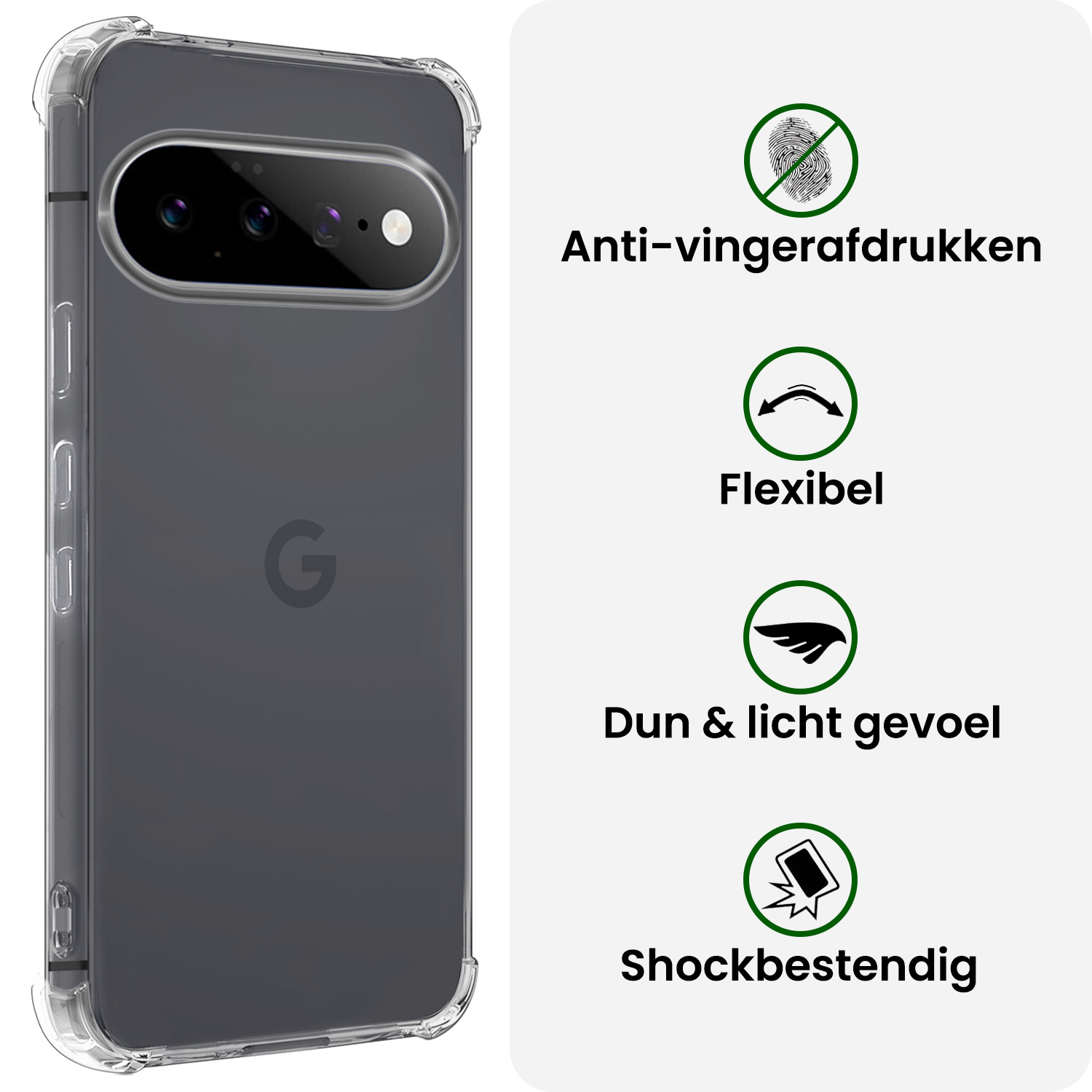 BASEY. BASEY. Google Pixel 11 Pro Hoesje Shockproof - Transparant - 2 PACK