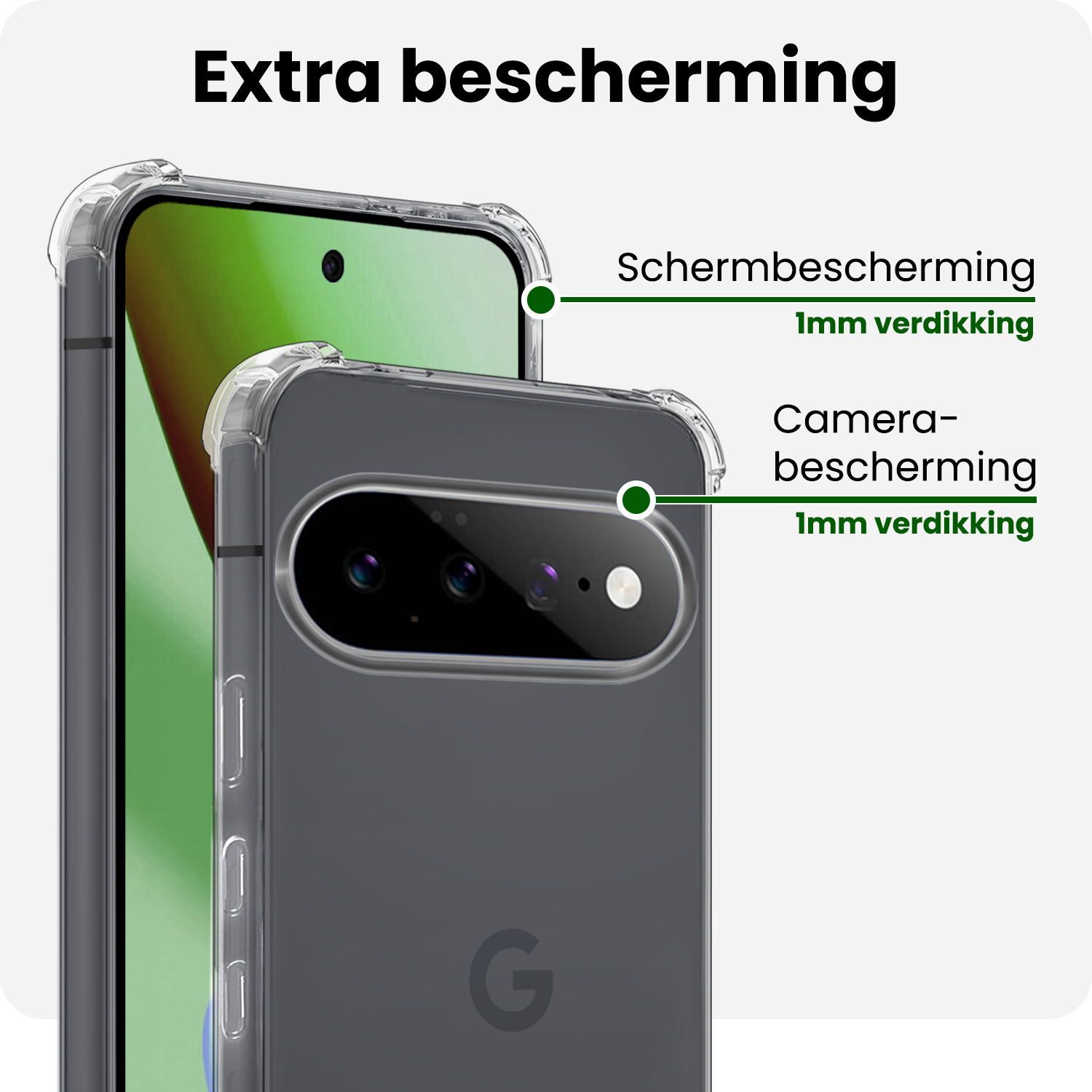 BASEY. BASEY. Google Pixel 11 Pro Hoesje Shockproof - Transparant - 2 PACK