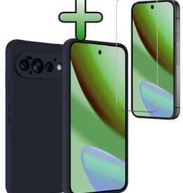 BASEY. BASEY. Google Pixel 11 Pro Hoesje Siliconen Met Screenprotector - Donkerblauw