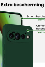 BASEY. BASEY. Google Pixel 11 Pro Hoesje Siliconen Met Screenprotector - Donkergroen