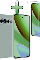 BASEY. BASEY. Google Pixel 11 Pro Hoesje Siliconen Met Screenprotector - Lichtblauw