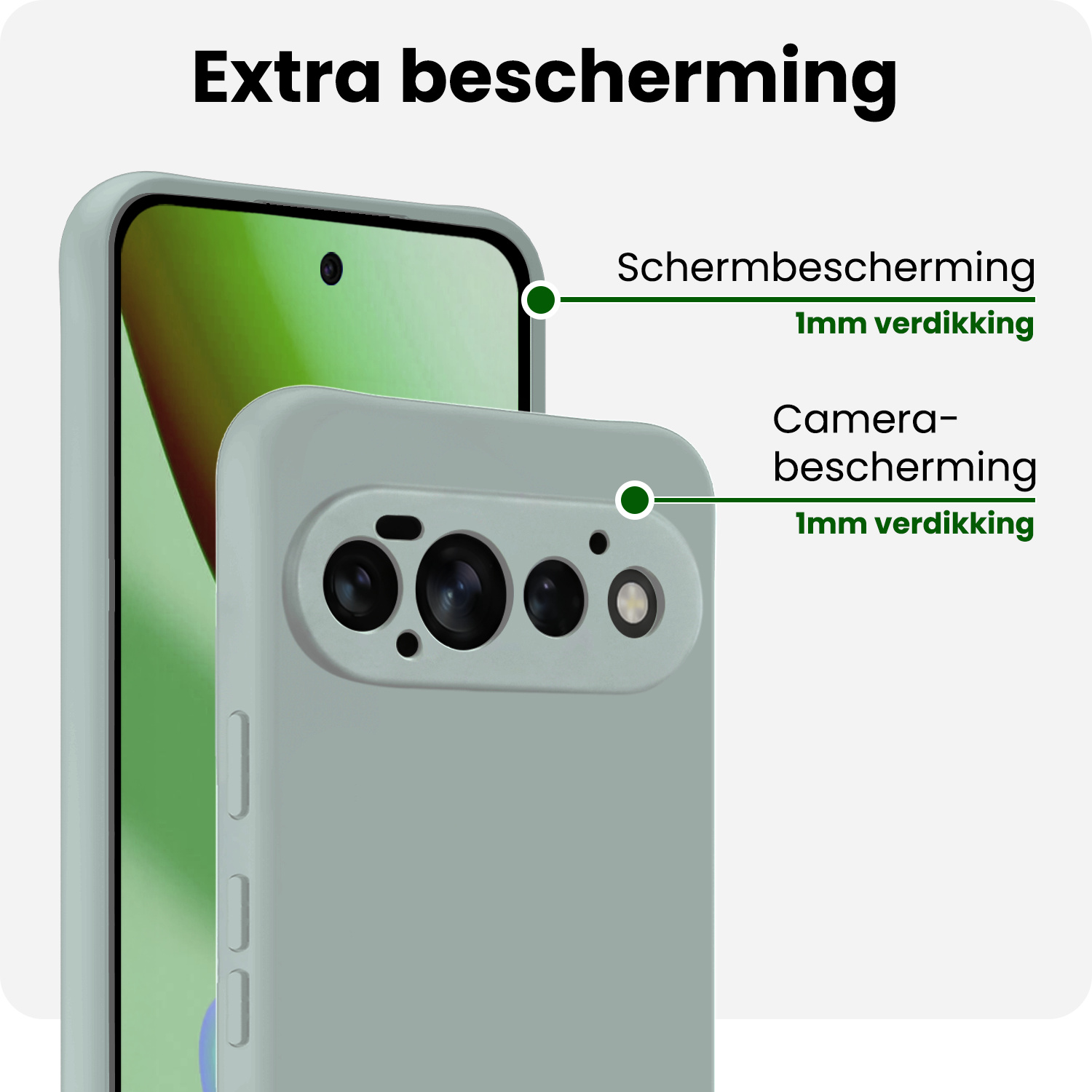 BASEY. BASEY. Google Pixel 11 Pro Hoesje Siliconen Met Screenprotector - Lichtblauw